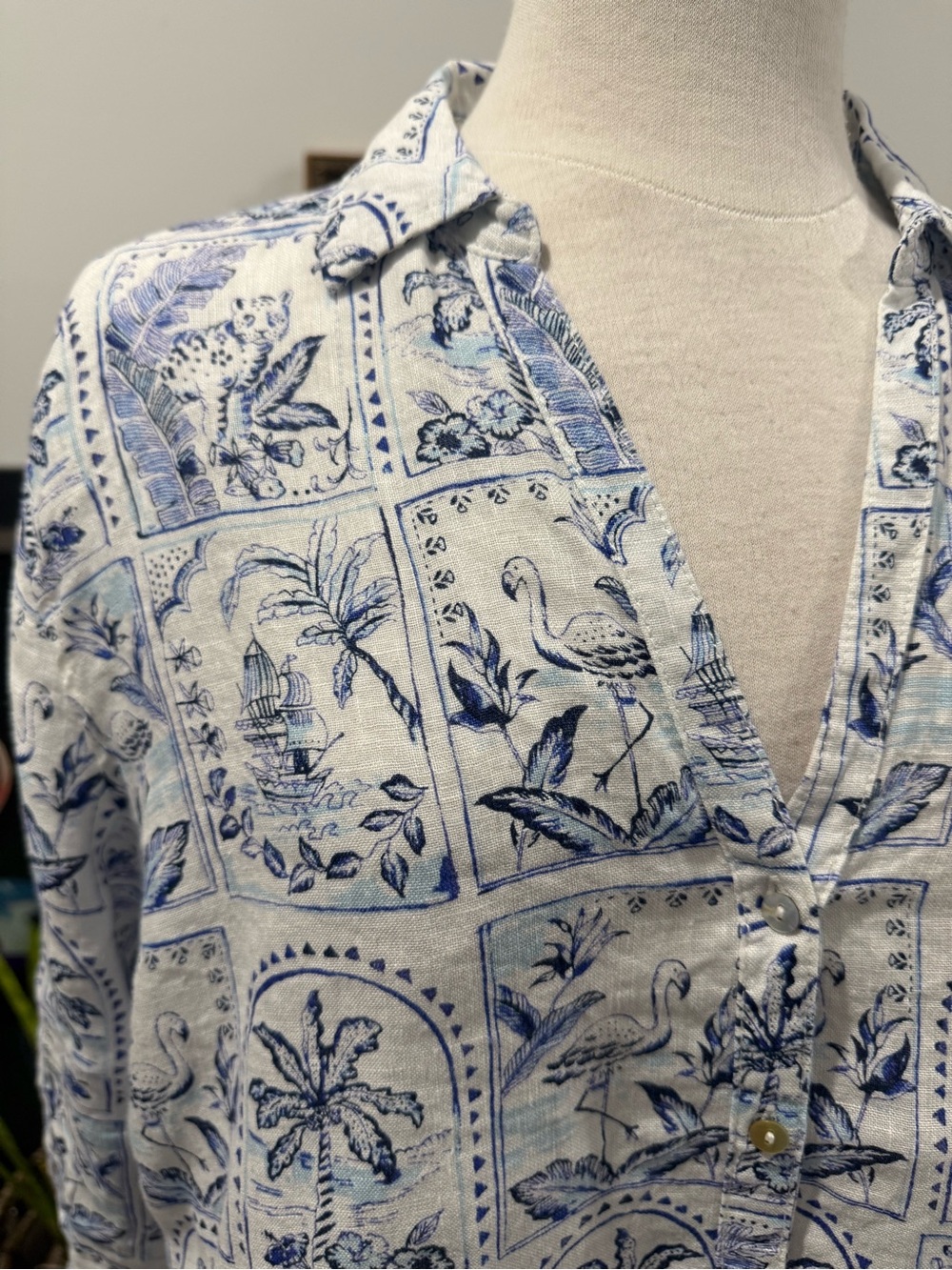 Linen Printed Button-Up - Picture 2 of 7
